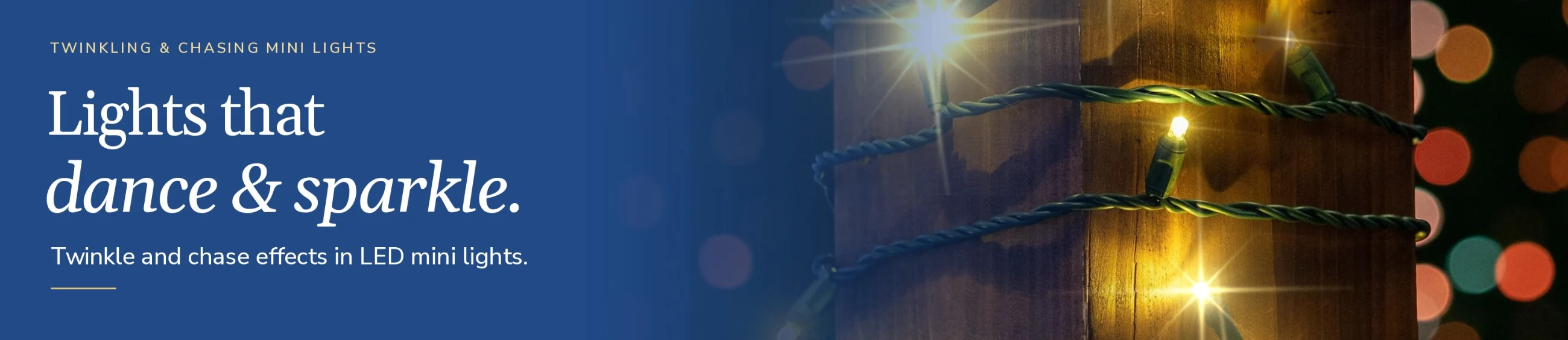 Twinkling and chasing mini lights: lights that dance and sparkle.