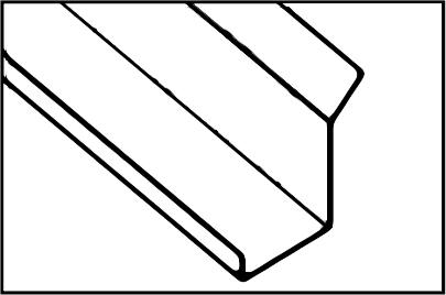 Line drawing of a 45-degree angled channel