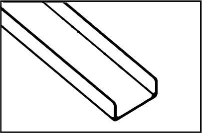 Line drawing of a chase channel with room for cable