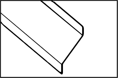 Line drawing of a low-profile Z flashing channel